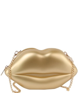 Lips Clutch Crossbody Bag LGZ099 GOLD